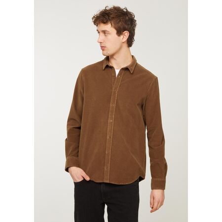 recolution Herren Hemd CARDY Feincord larch brown