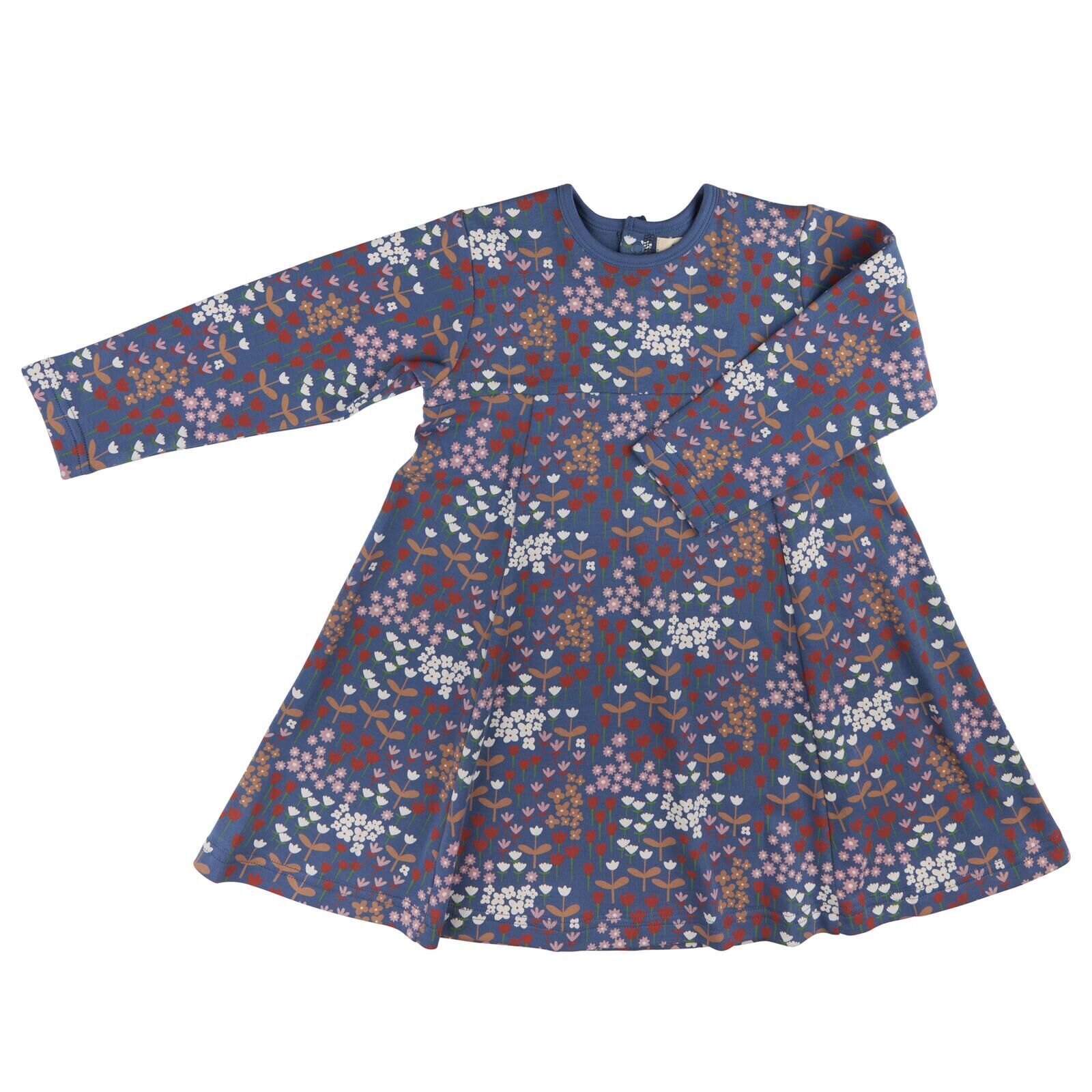 PIGEON ORGANICS Kinder Kleid meadow-night blue 6-12m (77)