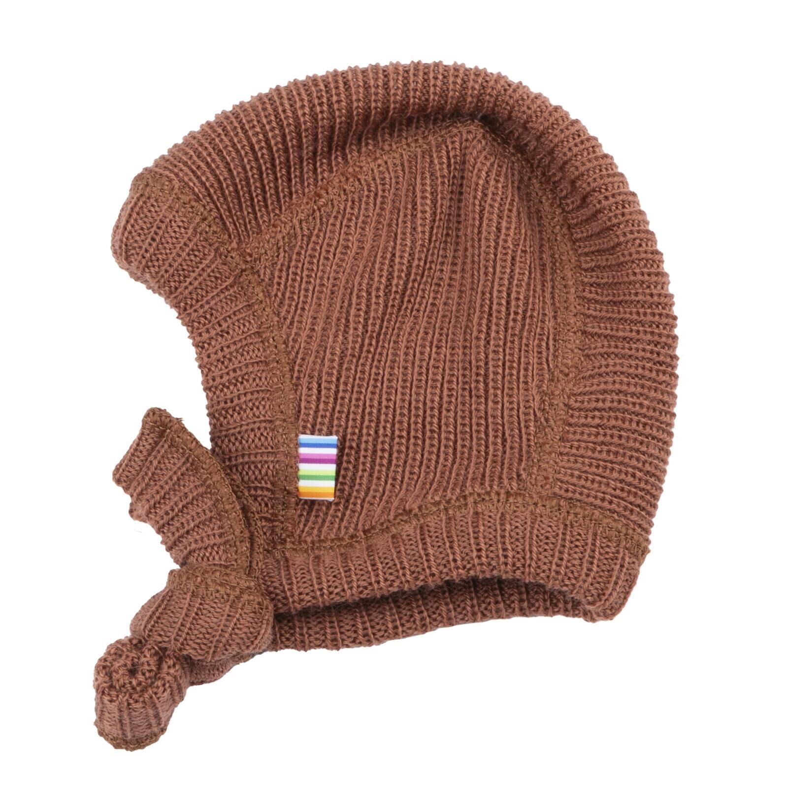 Joha Baby Mtze reine Merino Wolle rot/braun 37