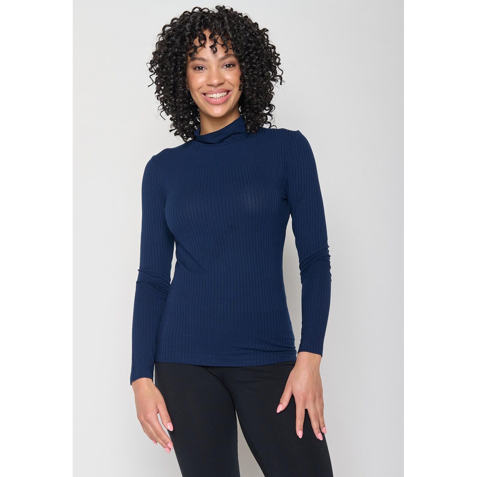 GREENBOMB Damen Longsleeve Turtle neck Weak navy