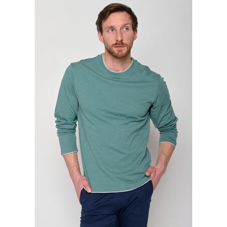 GREENBOMB Herren Langarmshirt BASIC Rough deep sage