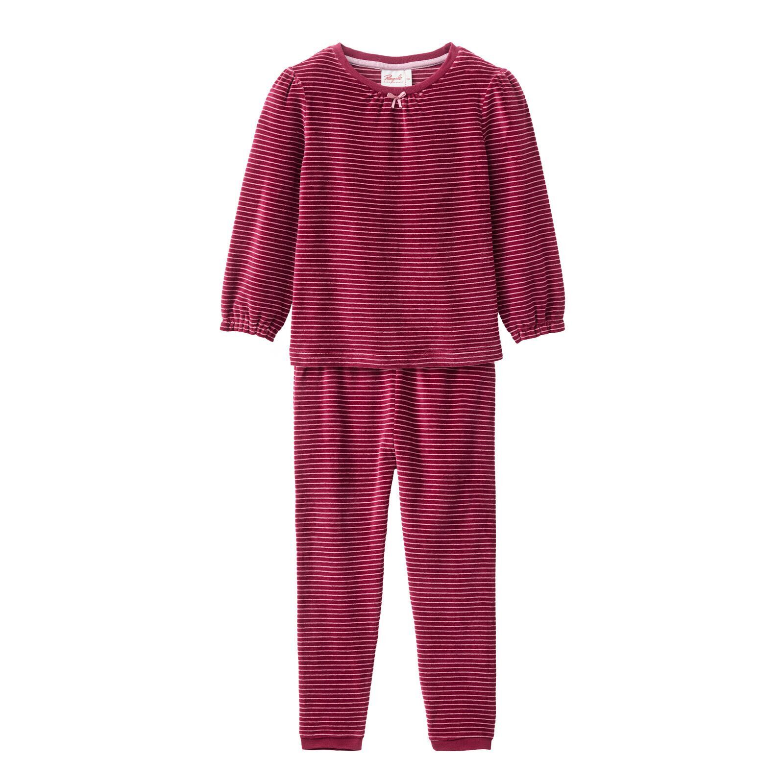 People Wear Organic Kinder Nicki-Pyjama dunkelrot 98