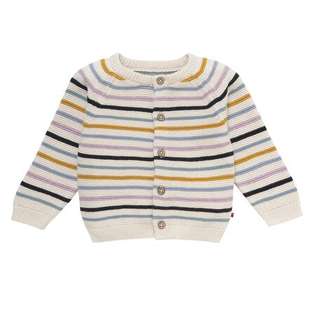 People Wear Organic Baby Strick-Jacke bunt geringelt