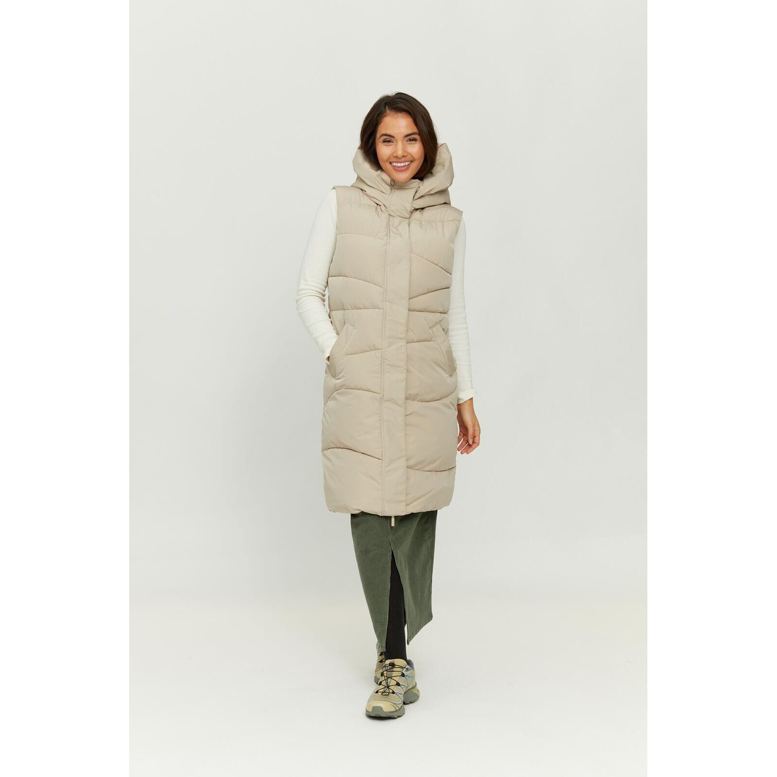 MAZINE Damen Winterweste Vanda taupe L