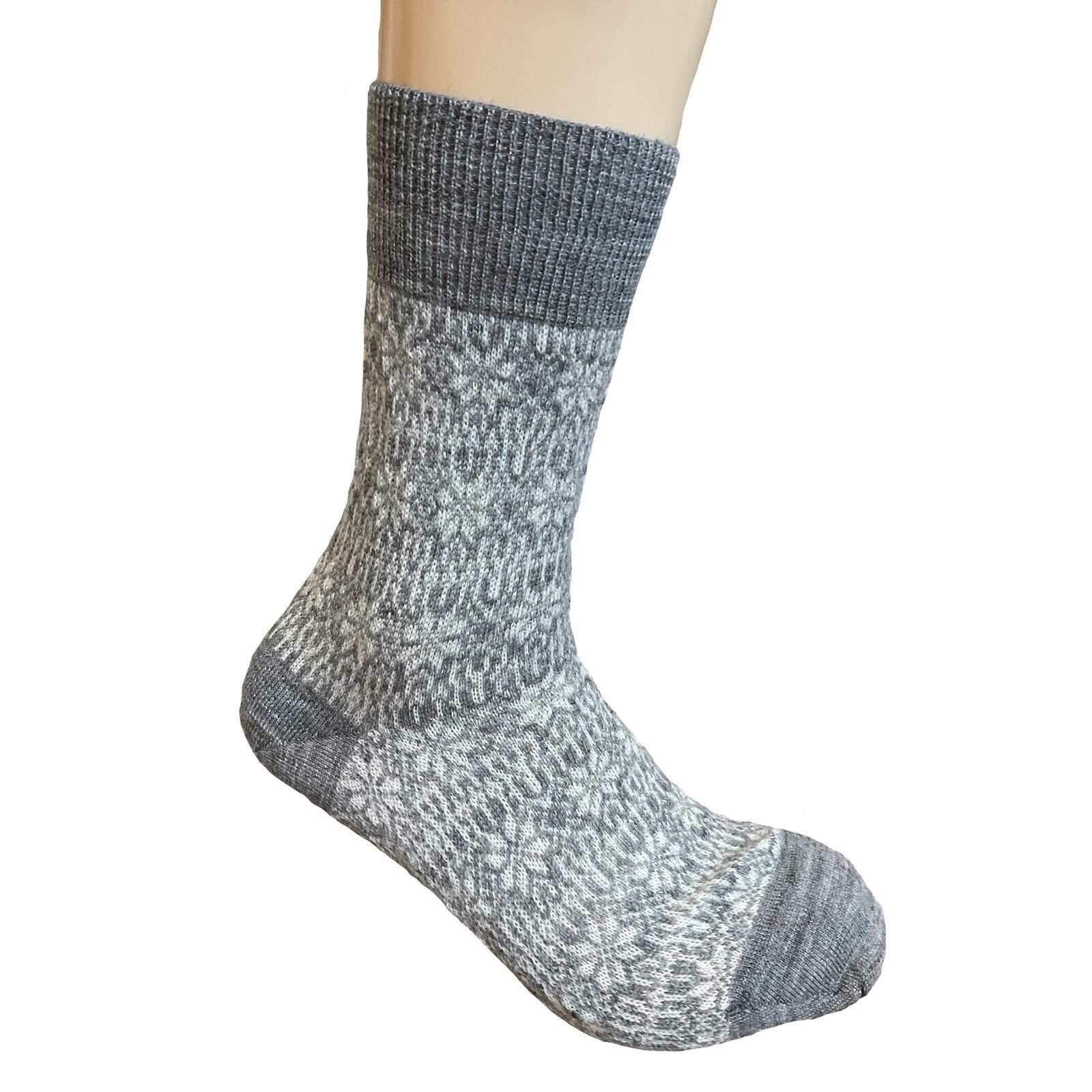 Hirsch Natur Damen/Herren Feinstricksocke Sternenmuster grau/natur 42/43