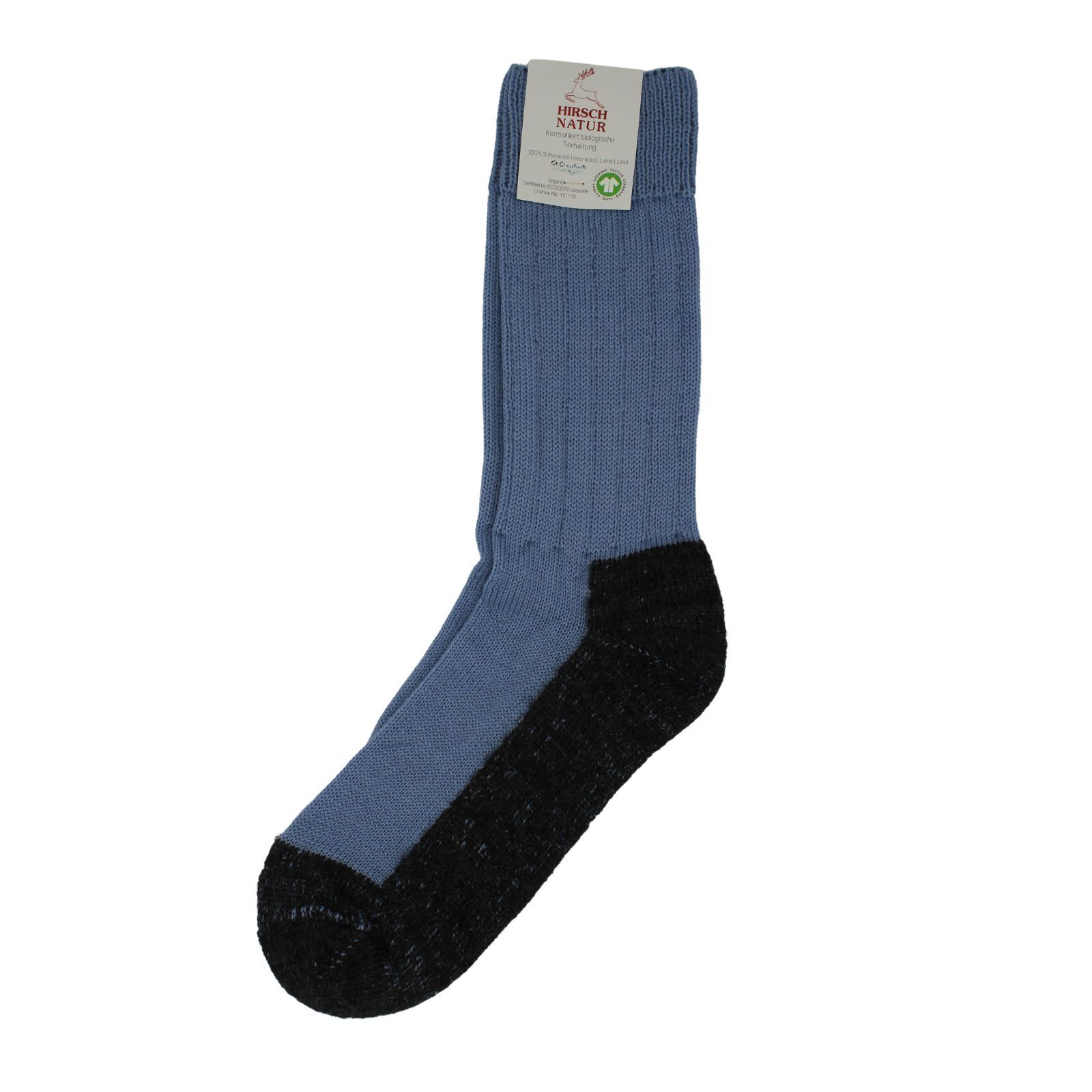 Hirsch Natur HerrenTrekkingsocke gewitter/skyblue 42-43