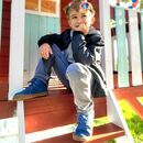 POLOLO Kinder Schuhe Barfu Winterstiefel Schnrer marineblau 25