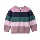 People Wear Organic Baby Strick-Pullover bunt geringelt mauve