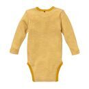 People Wear Organic Baby Wolle-Seide Body senfgelb geringelt 50/56