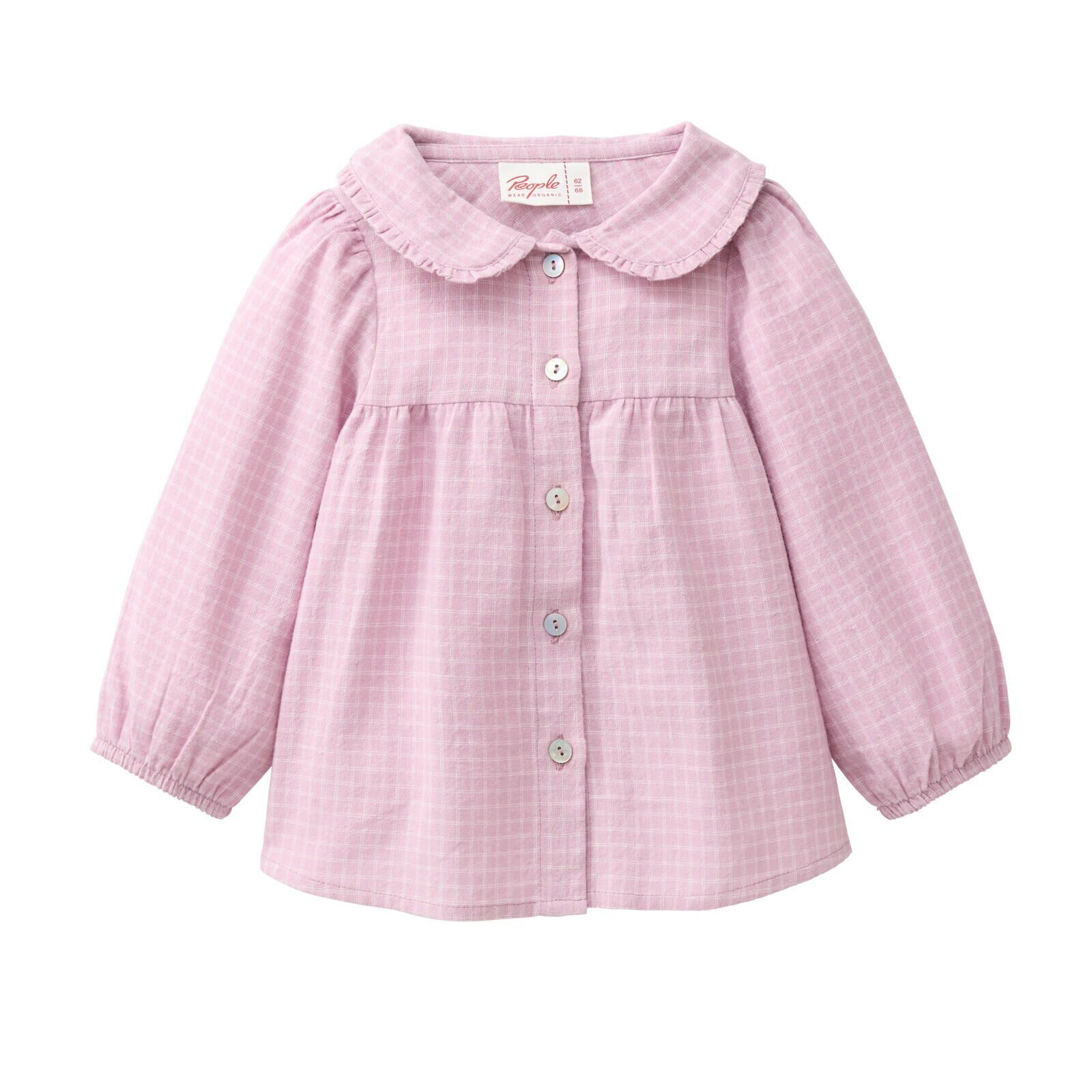 People Wear Organic Baby Bluse mit Kragen malve kariert 62/68