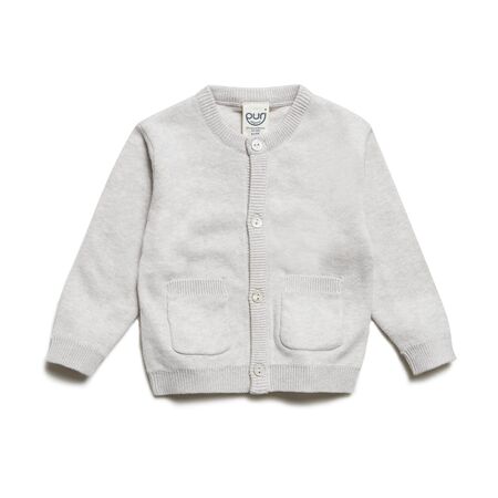 puri organic Baby Strickjacke Doppelstrick beigemelange