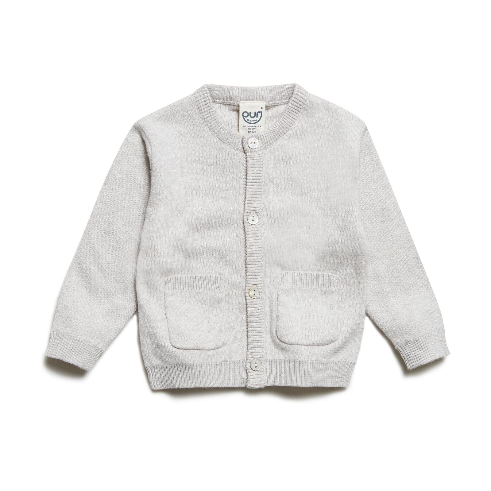 puri organic Baby Strickjacke Doppelstrick beigemelange 62/68