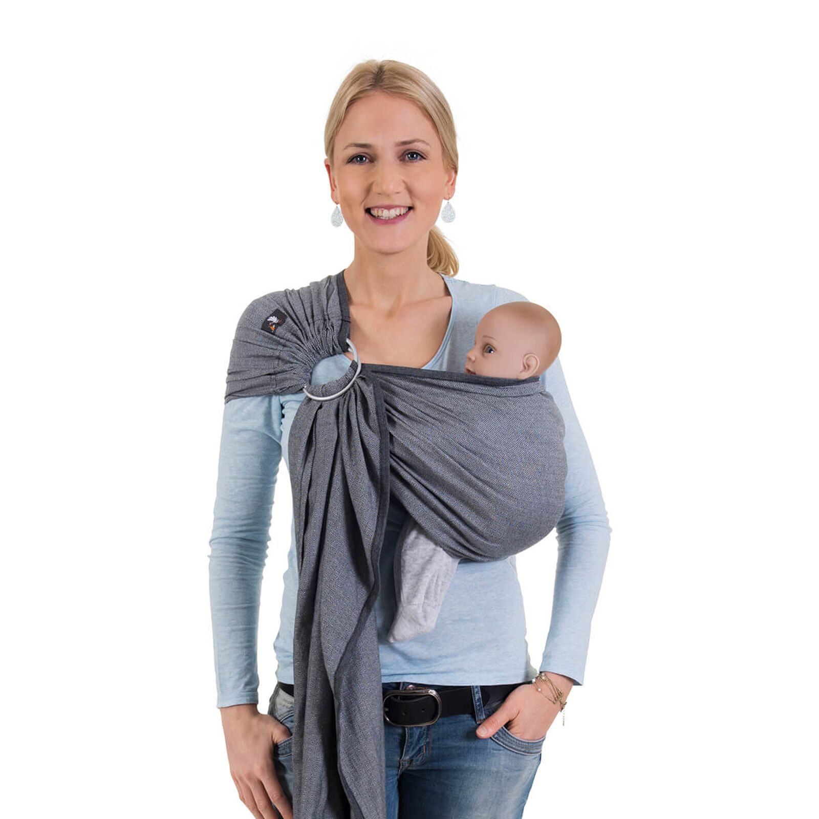 Hoppediz Tragetuch Ring-Sling London wei