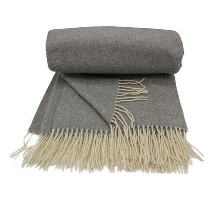 ISLAND WOLLPARADIES Decke Fischgrät mit Kaschmir