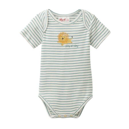 People Wear Organic Baby Body Kurzarm mint gestreift