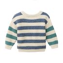 People Wear Organic Baby Pullover Strick hellbeige gestreift