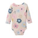 People Wear Organic Baby Body langarm hellbeige/Blumen