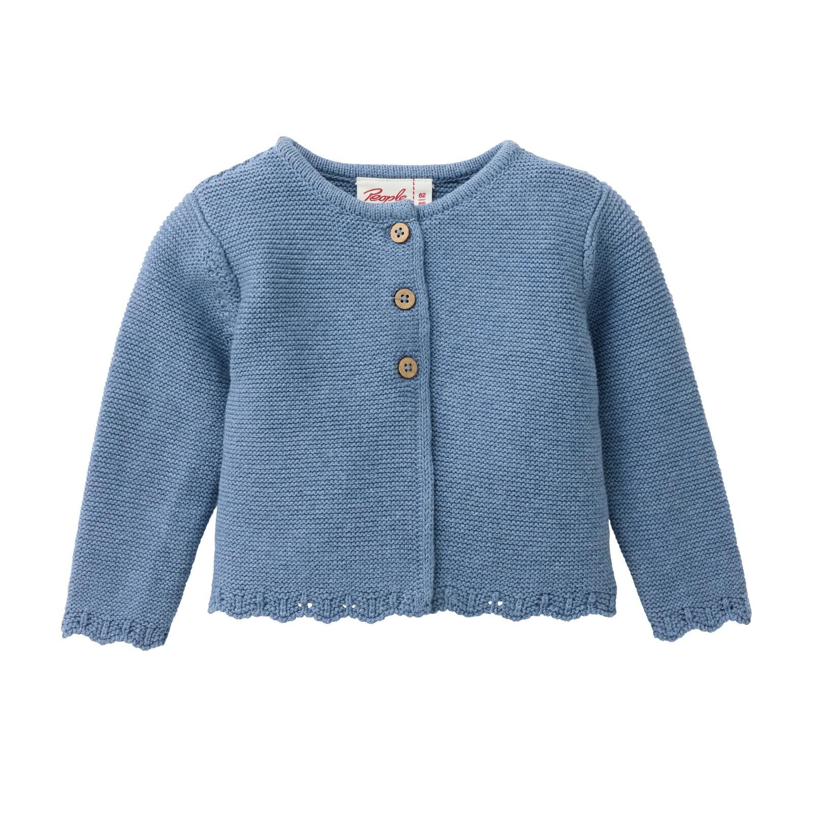 People Wear Organic Baby Strickjacke jeansblau melange 98/104