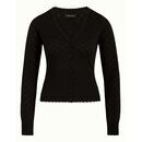 King Louie Damen Strickjacke Cardi V Heart Ajour black S