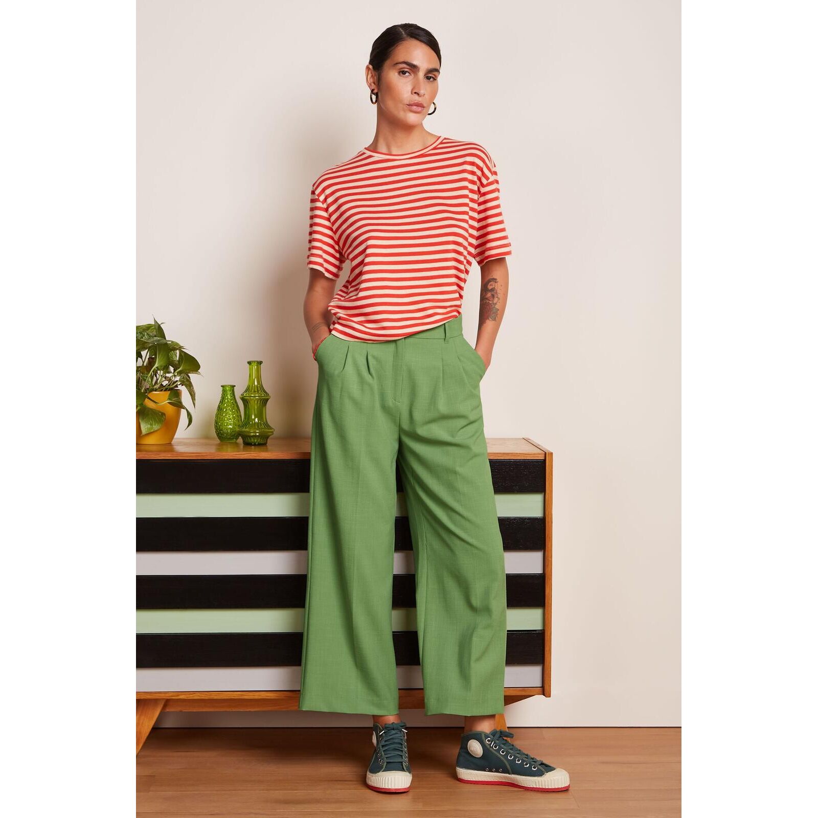 King Louie Damen Hose Timba jade green 36