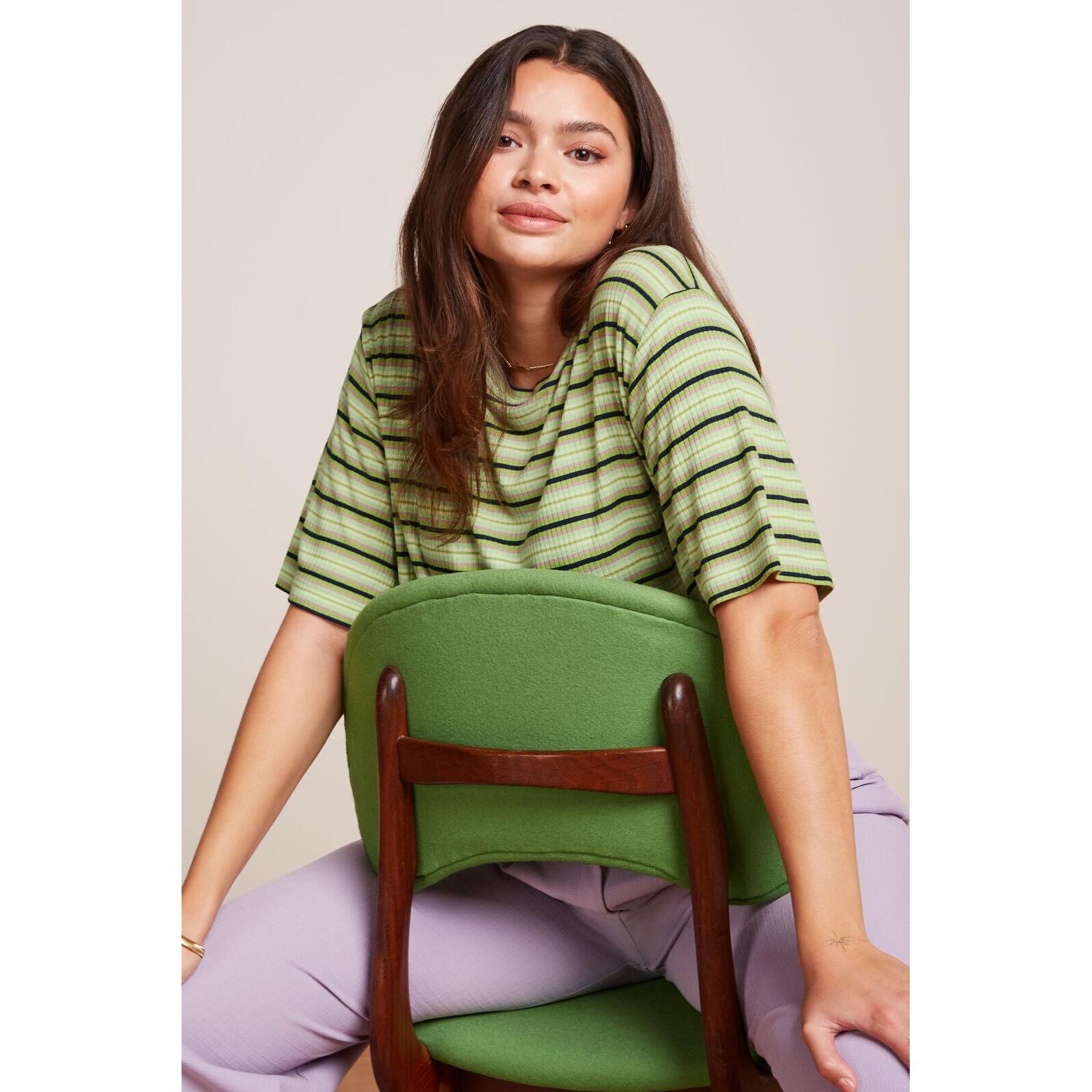 King Louie Damen Top Seaside dark citron M
