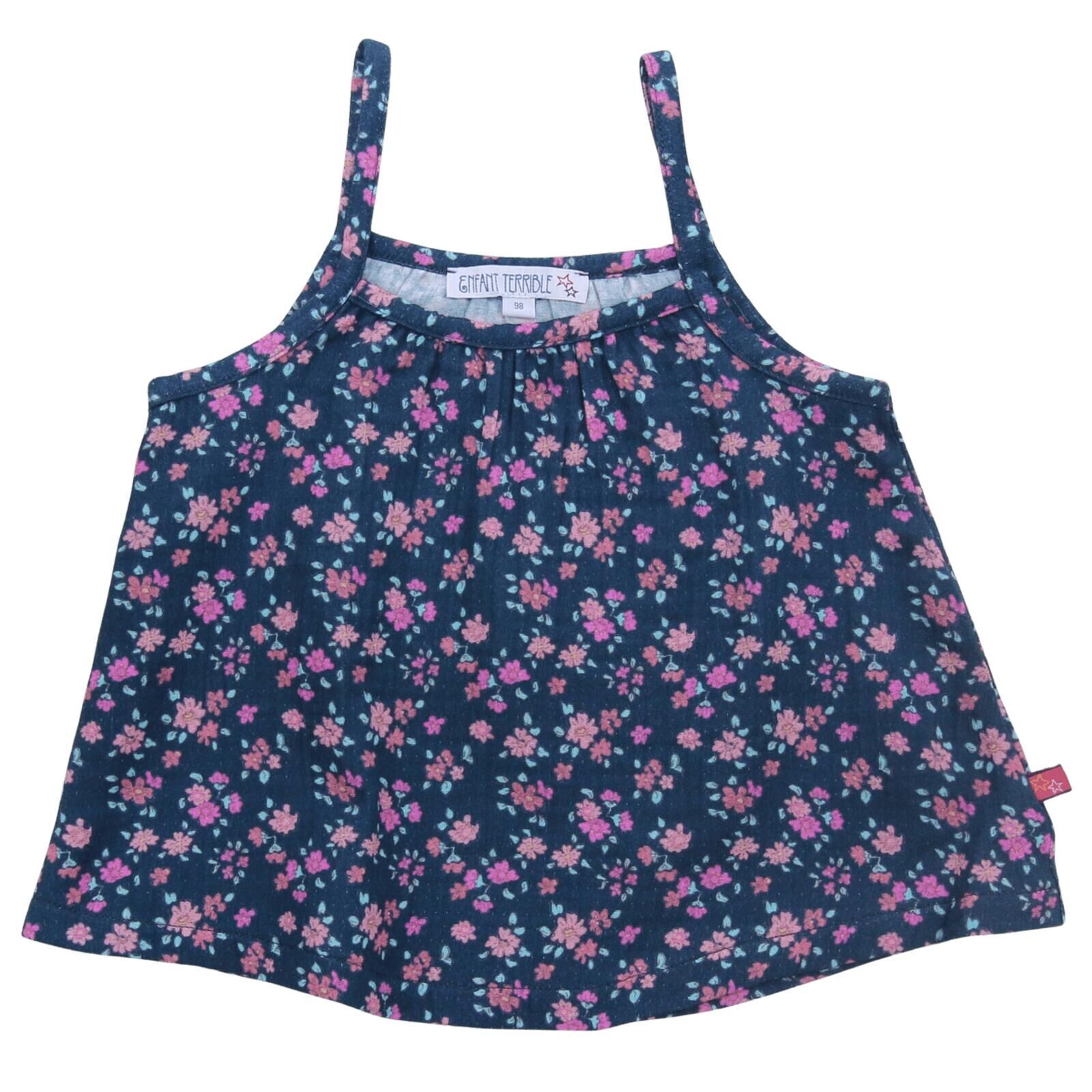 ENFANT TERRIBLE Kinder Top Musselin dunkelblau-magenta 116