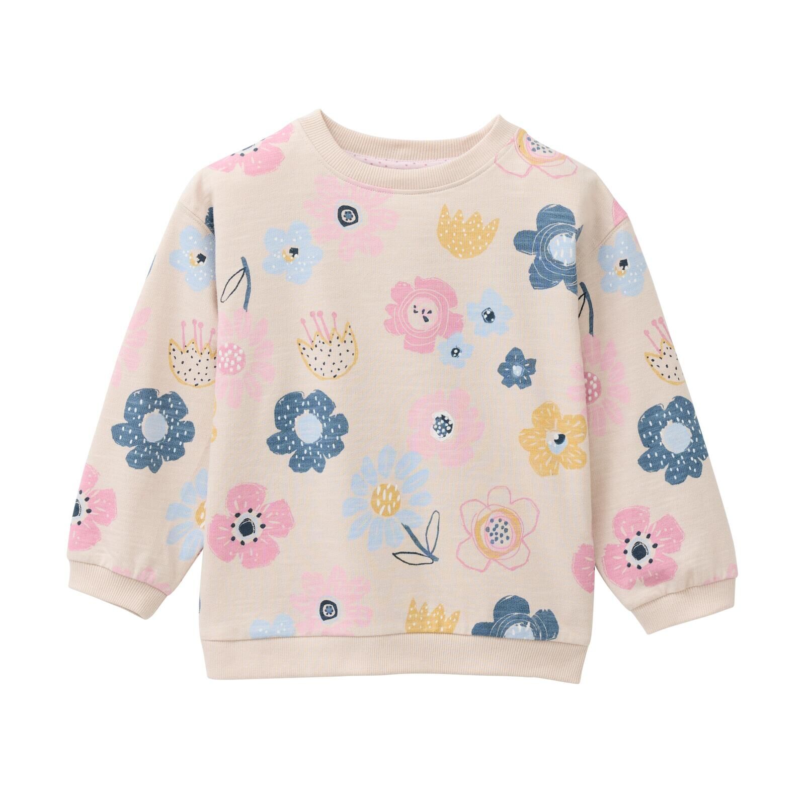 People Wear Organic Kinder Sweatshirt hellbeige Blumen