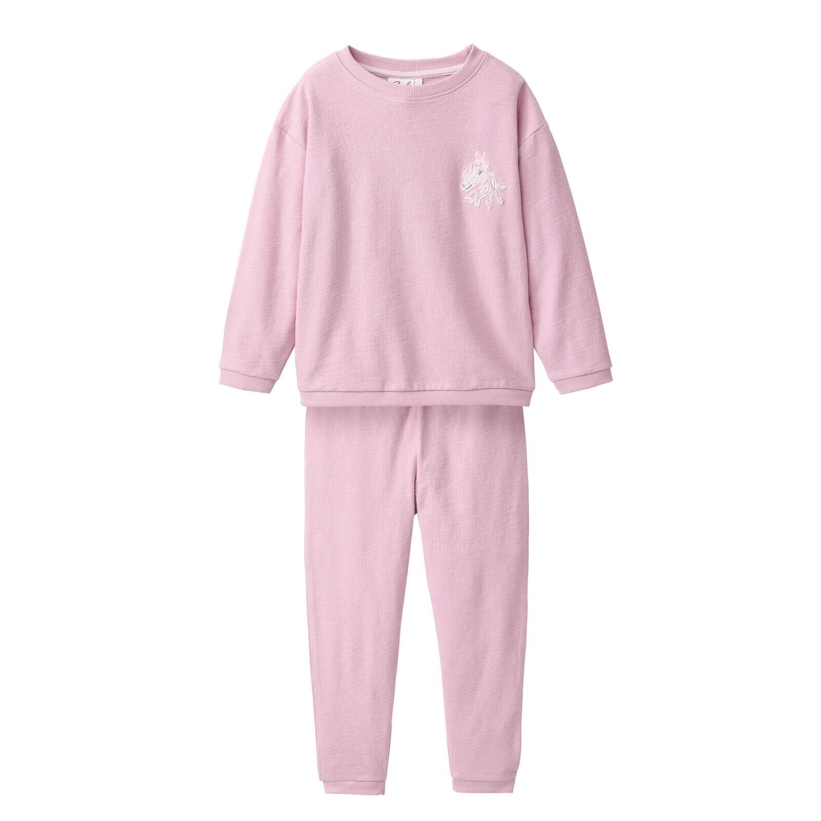 People Wear Organic Kinder Schlafanzug malve/Pferd 122/128