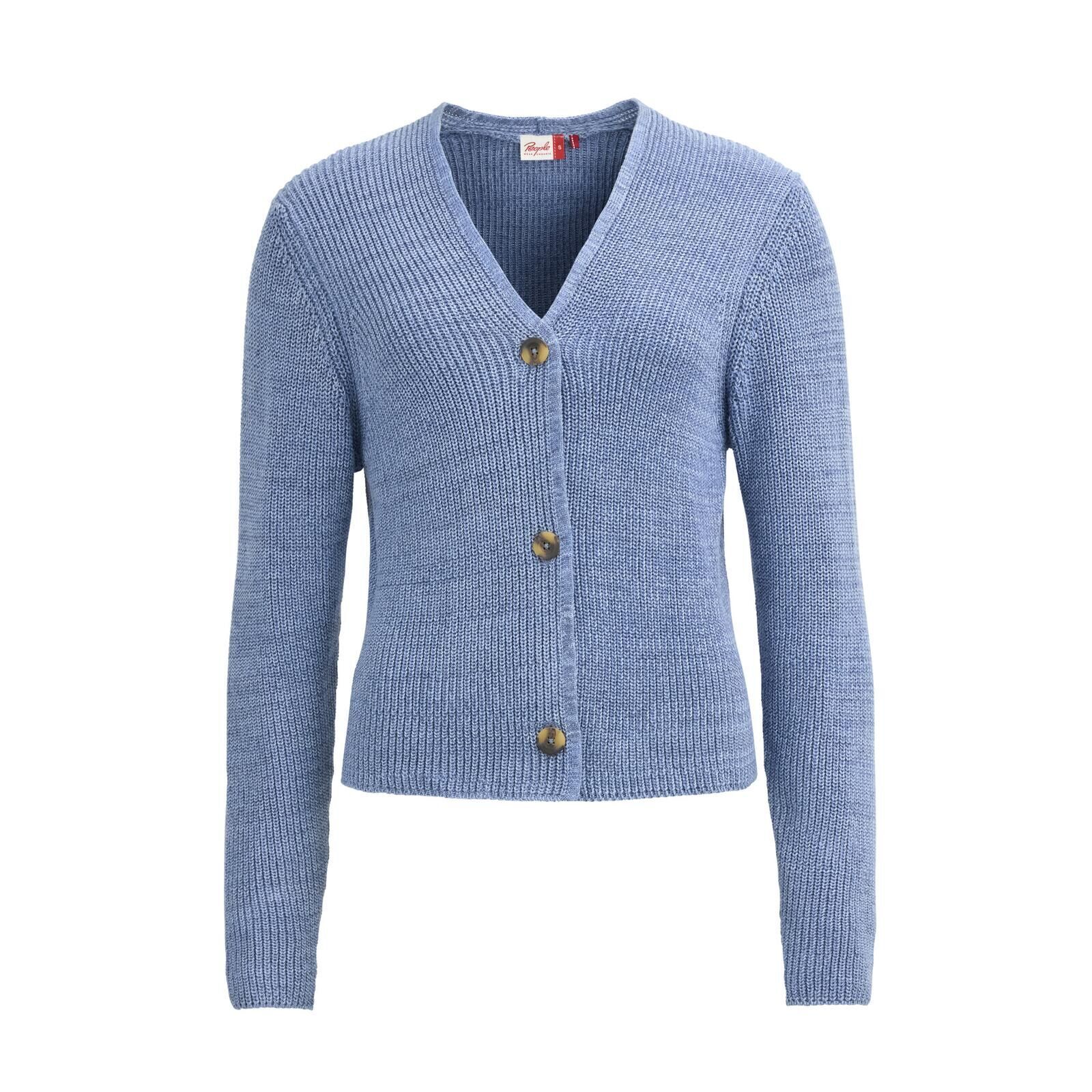 People Wear Organic Damen Strickjacke blau melange S