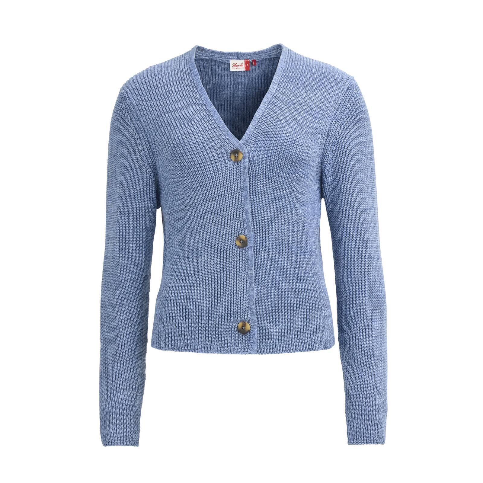 People Wear Organic Damen Strickjacke blau melange L