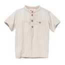 People Wear Organic Baby Hemd kurzarm sand gestreift