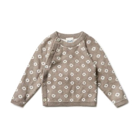 puri organic Baby Pullover Kreisel taupe/natur