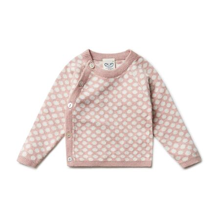 puri organic Baby Pullover Tupfen rose/natur