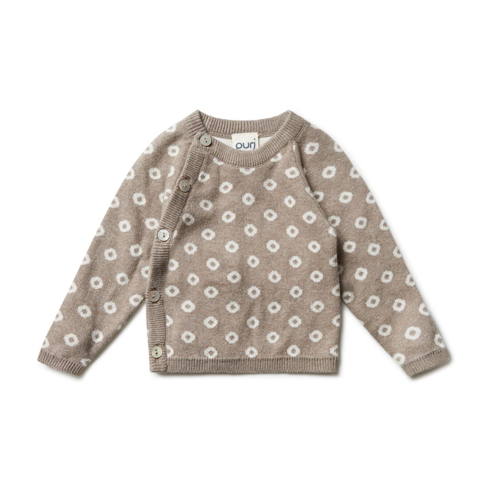 puri organic Baby Wickeljacke Kreisel taupe/natur 62/68