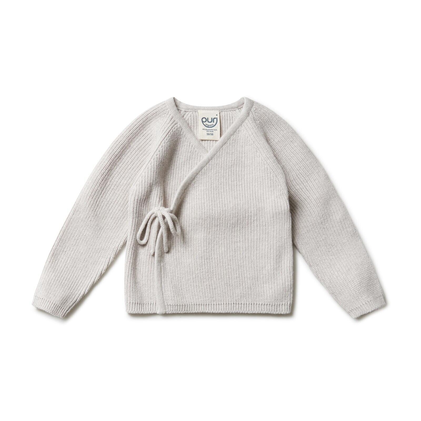 puri organic Baby Wickeljacke Perlfangstrick beigemelange 74/80