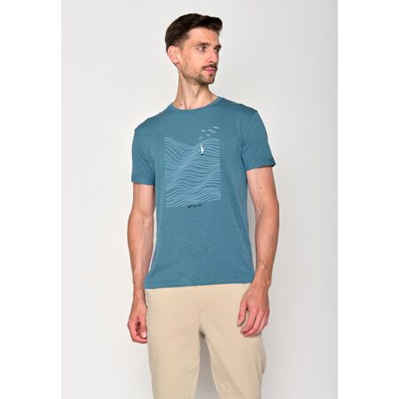 GREENBOMB Herren T-Shirt NATURE SEA VIBES Roll sloppy blue