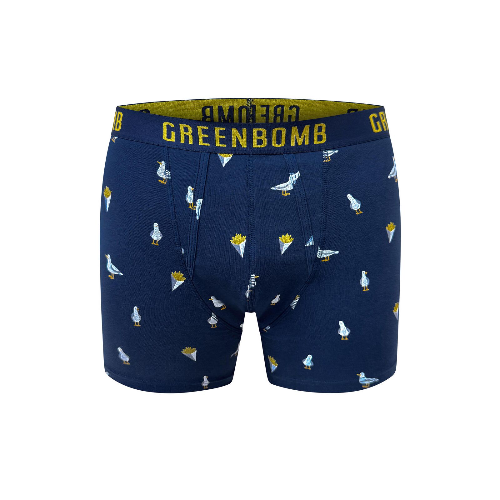 GREENBOMB Herren Boxershorts ANIMAL SEAGULL FRIES navy