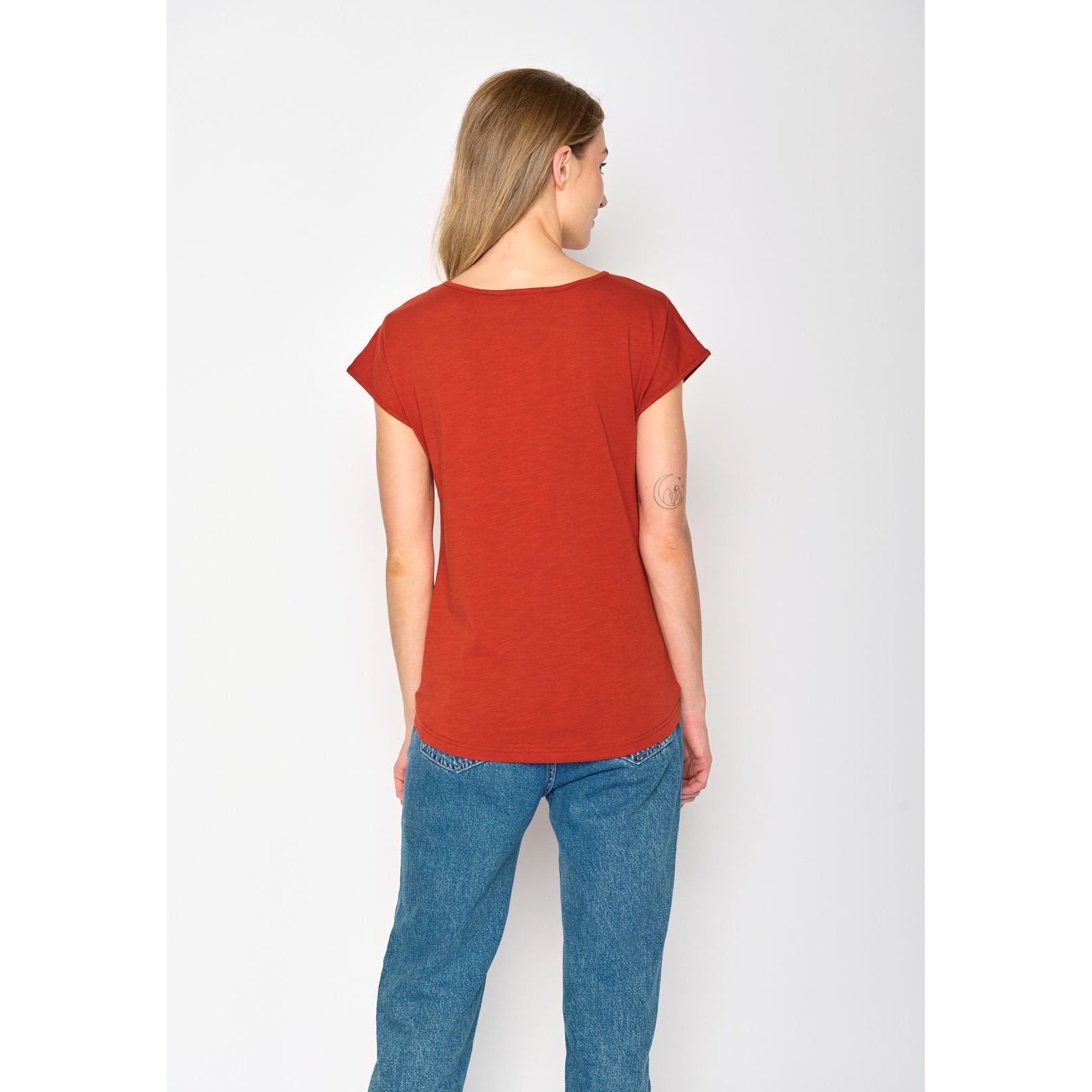 GREENBOMB Damen T-Shirt ANIMAL BIRD BRANCH Cool clay red S