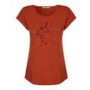 GREENBOMB Damen T-Shirt ANIMAL BIRD BRANCH Cool clay red S