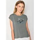 GREENBOMB Damen T-Shirt BIKE SEAGULLS Timid dirty olive S