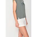 GREENBOMB Damen T-Shirt BIKE SEAGULLS Timid dirty olive S