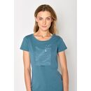 GREENBOMB Damen T-Shirt NATURE HIGH SEA Loves sloppy blue XS