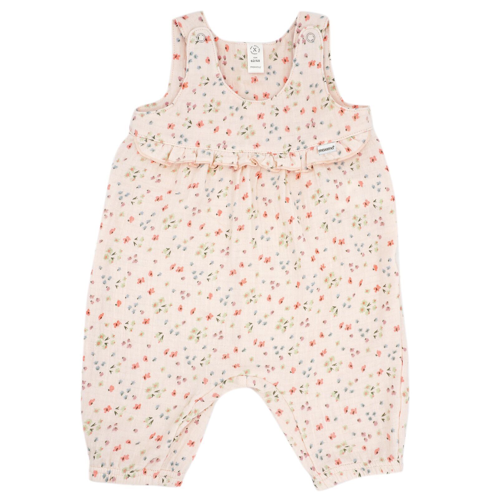 maximo Baby Overall Musselin 3/4 Lnge blassrosa-blume 50/56