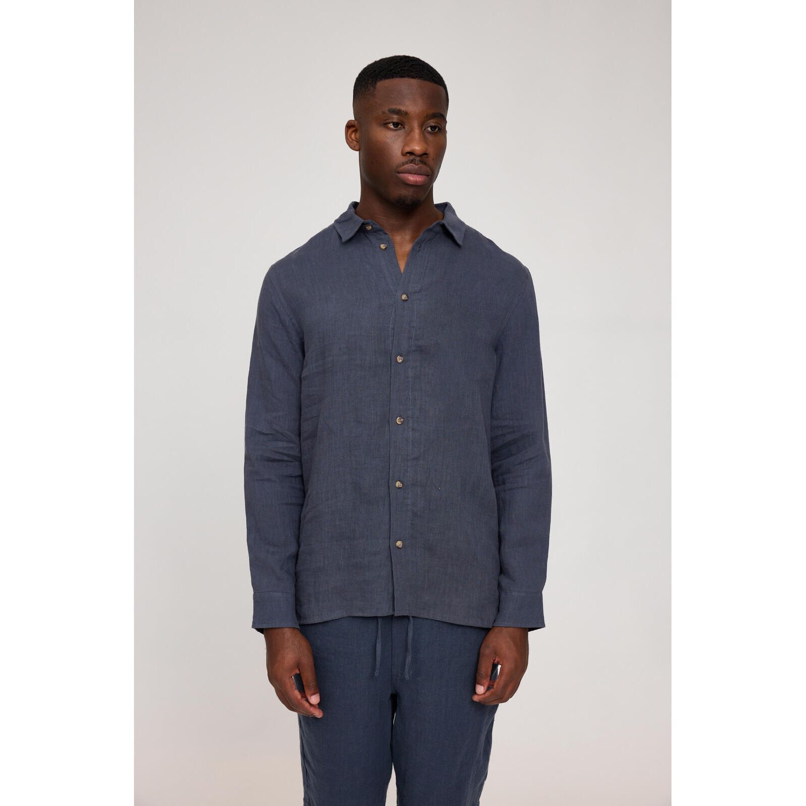 MAZINE Herren Hemd Leinen Classic ink blue M
