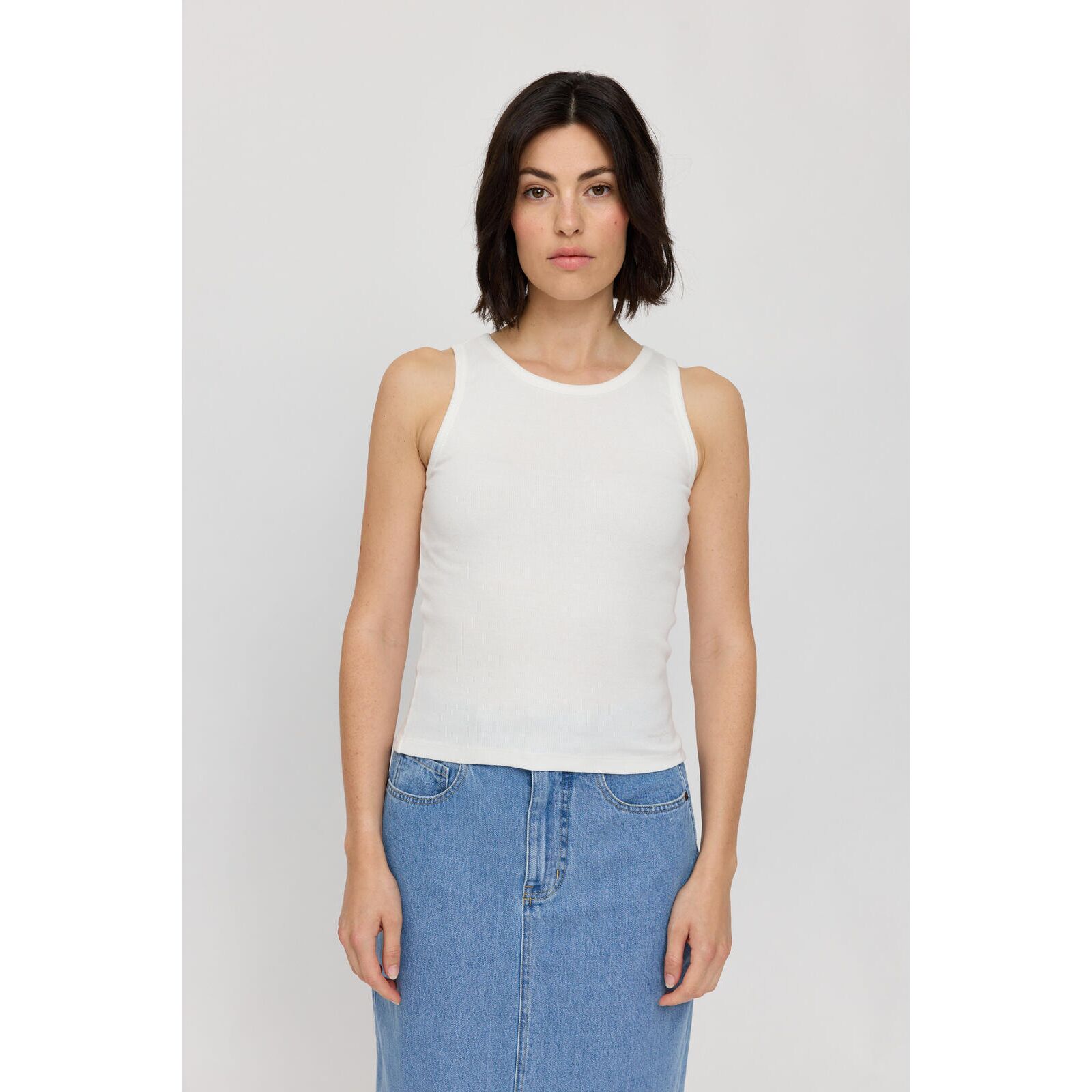 MAZINE Damen Top Ribbed Tank offwhite XS