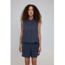 MAZINE Damen Bluse �rmellos Leinen ink blue XS