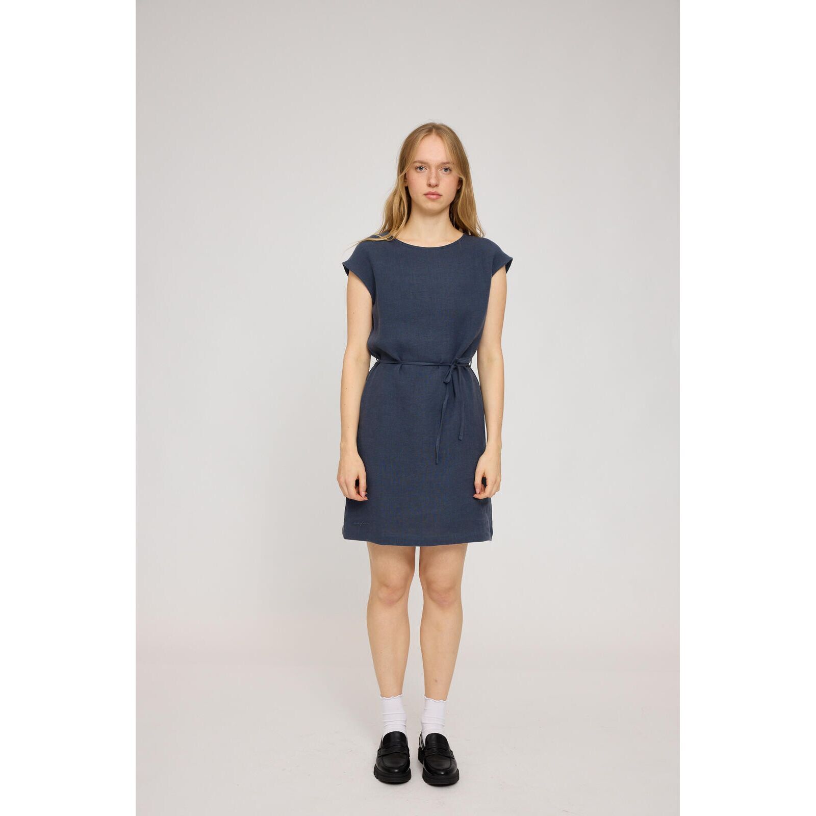 MAZINE Damen Kleid Leinen ink blue XS