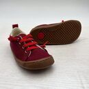 POLOLO Kinder Schuhe Barfu Sneaker Gummi Baumwolle weinrot 24