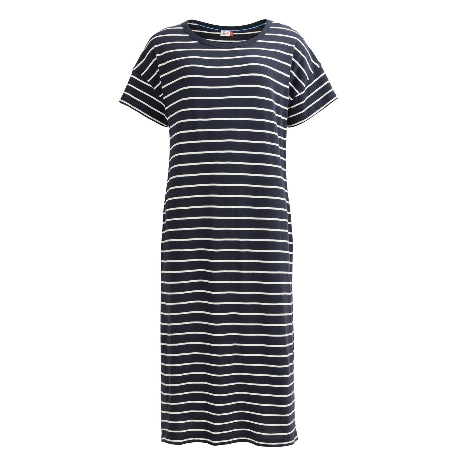 People Wear Organic Damen Kleid Jersey dunkelblau geringelt L