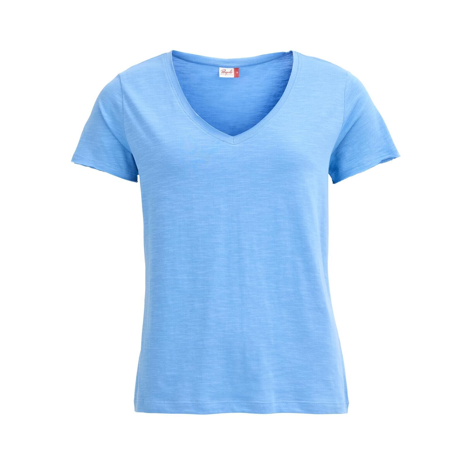 People Wear Organic Damen Shirt kurzarm himmelblau M